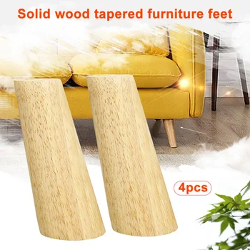 

4pcs Cone Angled Bed Riser Sofa Table Tapered Chair Stool Furniture Legs Solid Wood Couch For Cabinet Inclined Nordic Style Feet