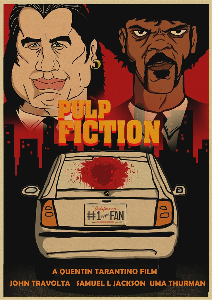 Pulp Fiction Quentin Tarantino Vintage Poster Wall Stickers For Living Room Home Decoration 