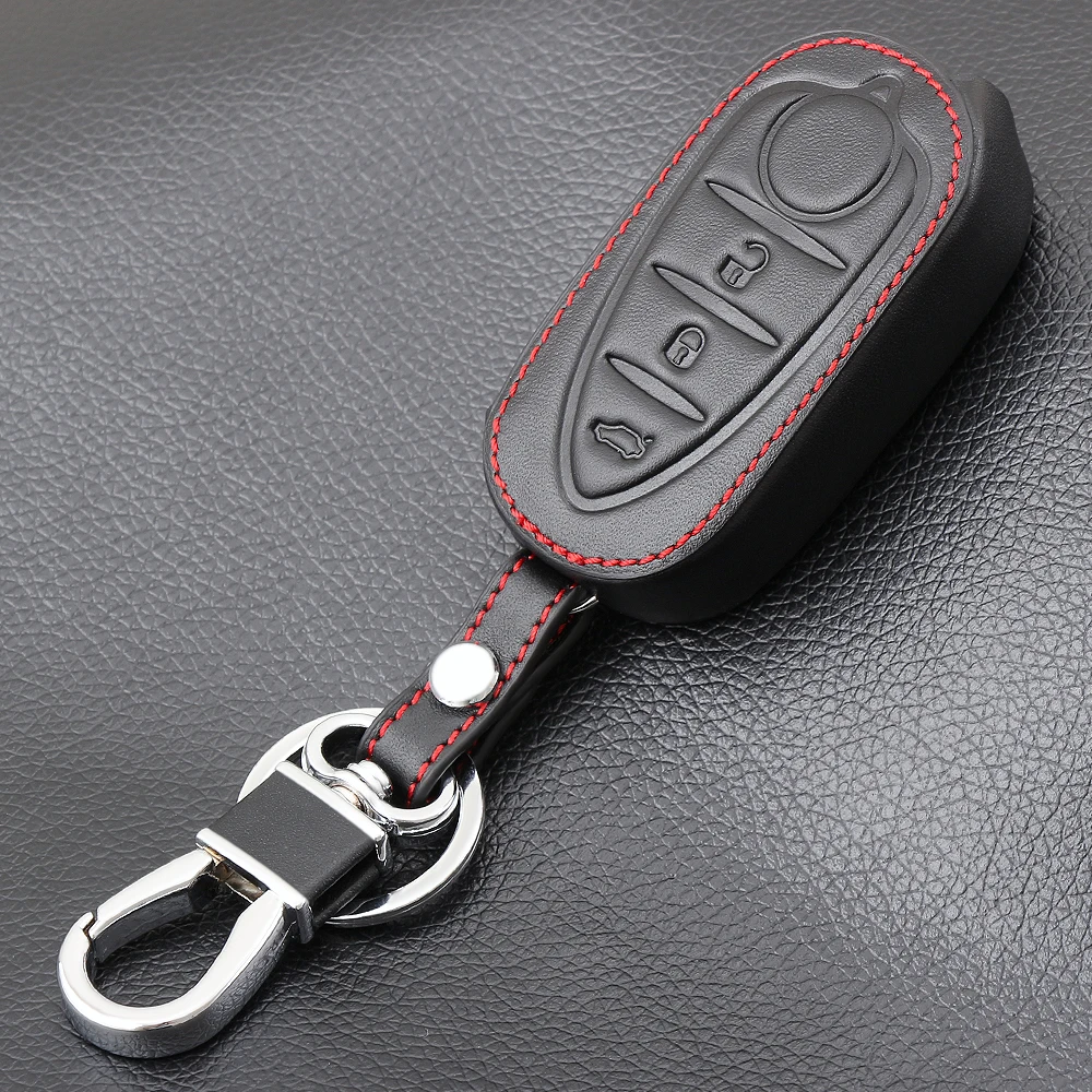Genuine Leather Flip Auto Key Case Fob Cover 3 Buttons For Alfa Romeo Mito Giulietta 159 Gta Folding Keys keychain key case key case cover flip key fob shell