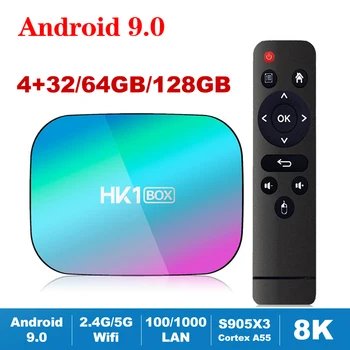 

HK1BOX Android 9.0 TV BOX Amlogic S905X3 Dual Wifi 8K Set Top Box HK1BOX H.2654GB 32GB 64GB 128GB Youtube Netflix Android tvbox