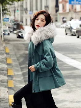 

Tooling Korean style loose 2020 autumn and winter jacket big fur collar pie to overcome short fashion coat women's cotton coat