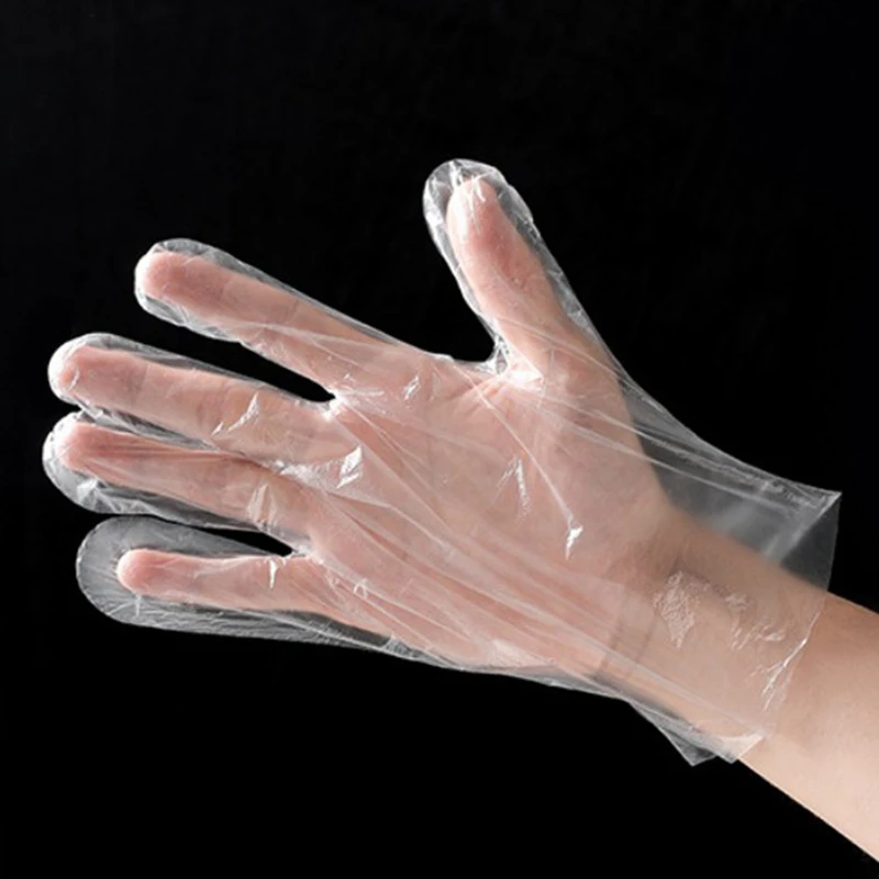 

300pcs/Lot New Gloves One-off Plastic Glove Clear USE One Food Gloves for Industrial Restaurant Cleaning Gloves