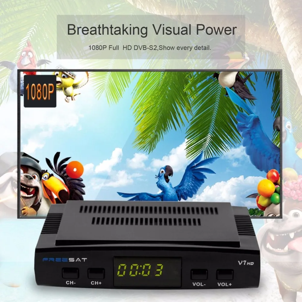 Freesat V7 DVB-S2 HD 1080P полный Мощный приемник спутникового сигнала спутниковый декодер+ USB wifi Поддержка для сетевого обмена