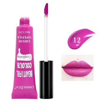 

CHANLEEVI 12 Color Red Lipstick Matte Waterproof Lipgloss Liquid Lip Gloss sexy Cosmetic Beauty Vampire Witch makeup maquillaje