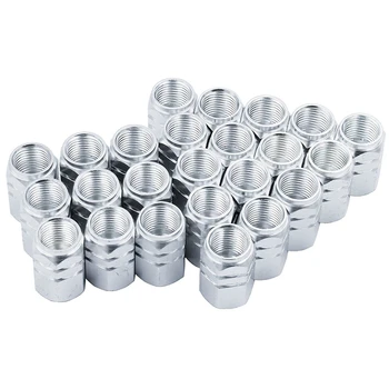 

24pcs Valve Stem Caps Car Tyre Valve Stem Covers Caps, Silver