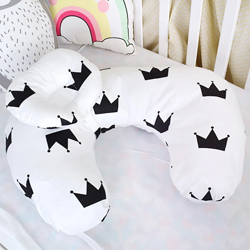 

Baby Head Positioner Mummy Newborn Breast Feeding Baby Sleeping Pillow Anti-rollover Toddler Printing Cotton YCZ001