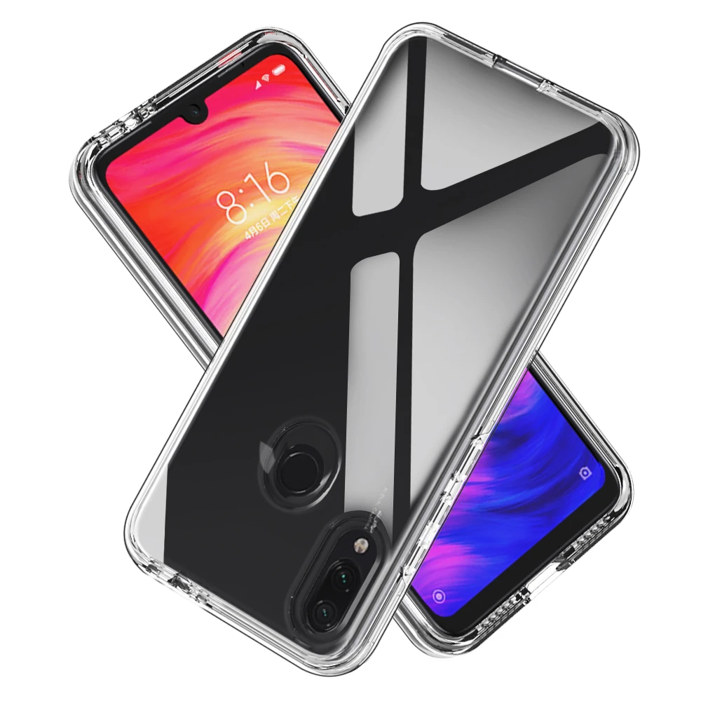 Coque For Xiaomi Redmi 7A Case Transparent Soft TPU Hard PC 2 in 1 Phone Shell 1