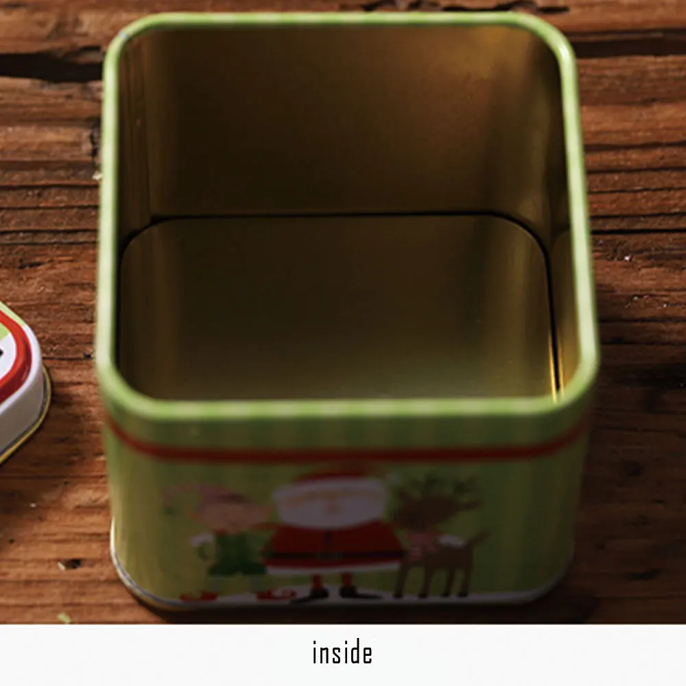 Christmas Candy Box Cute Mini Gift Package Tin Box Candy Baking Cookies Biscuit Case Container Sealed Storage Jar Random Pattern