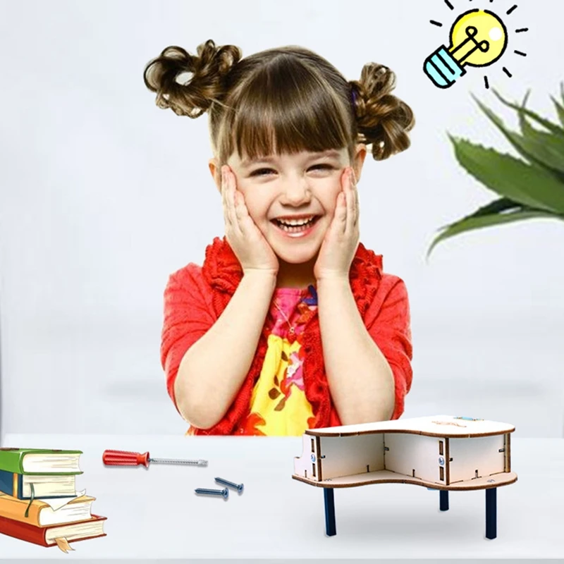 DIY фортепиано головоломка модель деревянная музыкальная шкатулка ручной коленчатая детская сборка обучающая игрушка