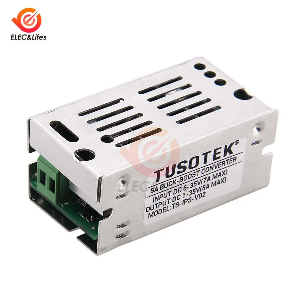 5A DC 6-35V 1-35V adjustable Auto Boost Buck Step Up Down Converter Module power supply Voltage Regulator With Aluminum Case