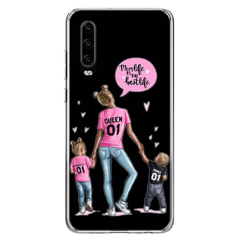 Mom and Baby Dad Cover Phone Case for Huawei P30 P20 Mate 30 20 10 Pro 4
