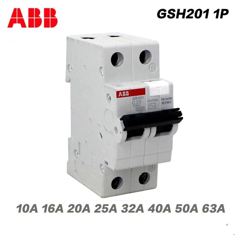 ABB Electric GSH201 1P + N 2P AC C 40A 30MA мини автоматический выключатель утечки воздуха защитный переключатель устройство