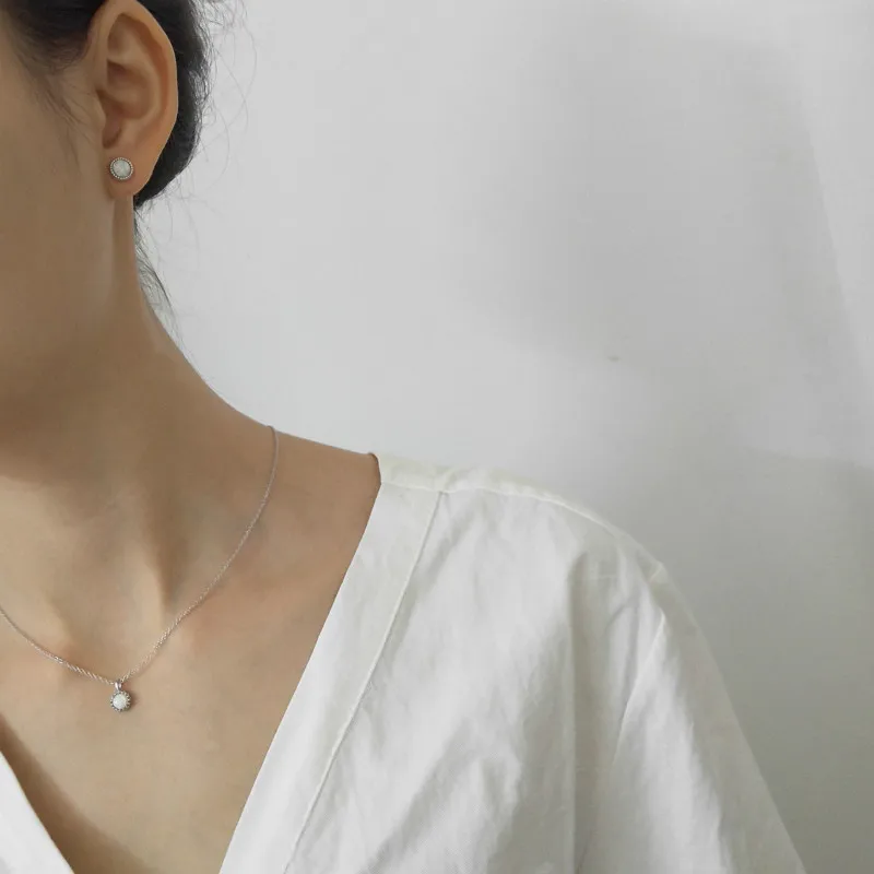 Flyleaf натуральный опал Настоящее серебро 925 проба ожерелье модная цепочка, ювелирное изделие из драгоценных камней наборы для женщин дизайнерское модное ожерелье и серьги