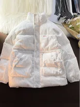  NoEstamal Corduroy Warm Parka Stand Coat Winter Men Harajuku Cotton Jacket Male Streetwear Hip Hop Black Korean Style Coats 