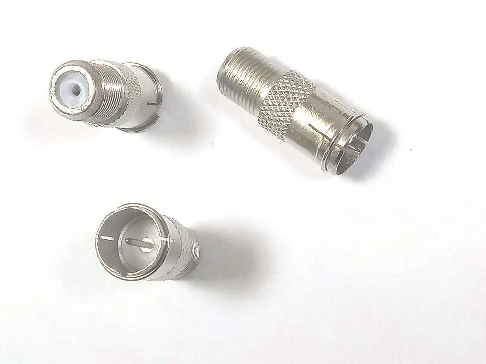 100 шт. f-тип Кабельное ТВ коннектор Push-On Plug RF антенный адаптер