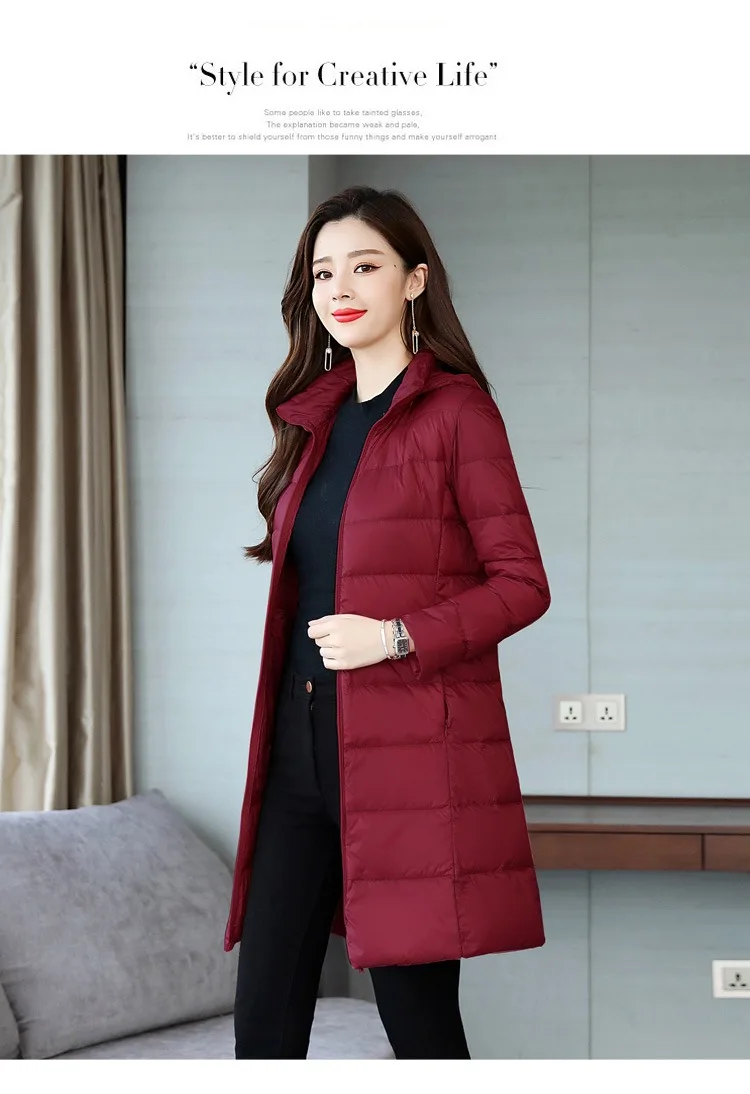 Простой тонкий мягкий пуховик Для женщин Новинка зимы Стиль Slim Fit теплое пальто в Корейском стиле-Стиль Повседневное куртка на пуху модное