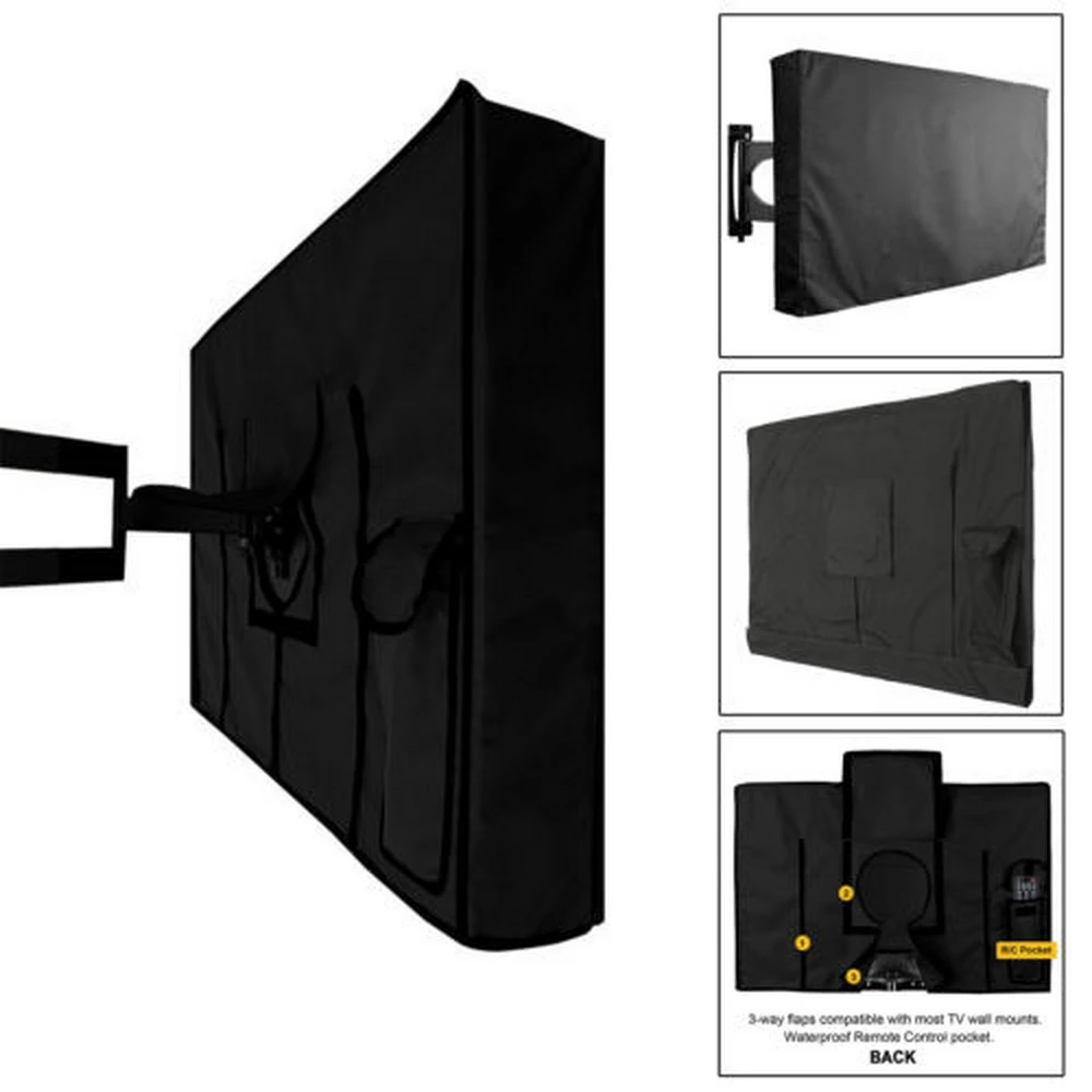 

Outdoor TV Screen Dustproof Waterproof Cover Set Cover TV 22'' To 65'' Inch High Quality Oxford Black Television Case