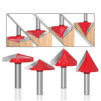 

8mm Shank V Groove 3D Router Bit CNC Solid Carbide 60 90 Degree Woodworking Tool