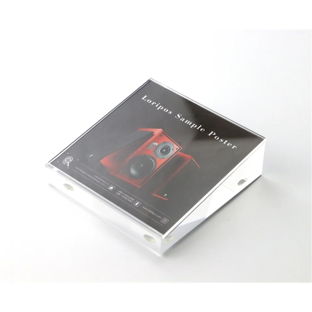 100*100mm Acylic Block Frame Magnetic Picture Frame Desk Sign Holder Retailing Price Tag Display Stand Table Advertising Rack