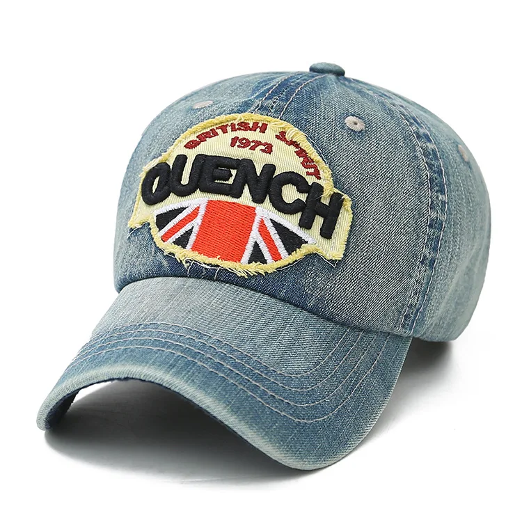 

2019 Spring Vintage Washed Baseball Cap for Men and Women Cotton Cowboy Hat High Quality Flag Letters Embroidery Visor Wholesale