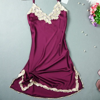 

Solid Color Women Sexy Lingerie Silk Lace Paddad Push-Up Dress Babydoll Nightdress Nightgown Sleepwear Sleepshirts Wholesale
