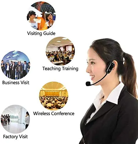 Fone de Ouvido sem Fio Fone de Ouvido Recarregável para Amplificador de Voz Uhf com Microfone 2 em 1 Alcance de 50m Wireless Xiaokoa - Image 2