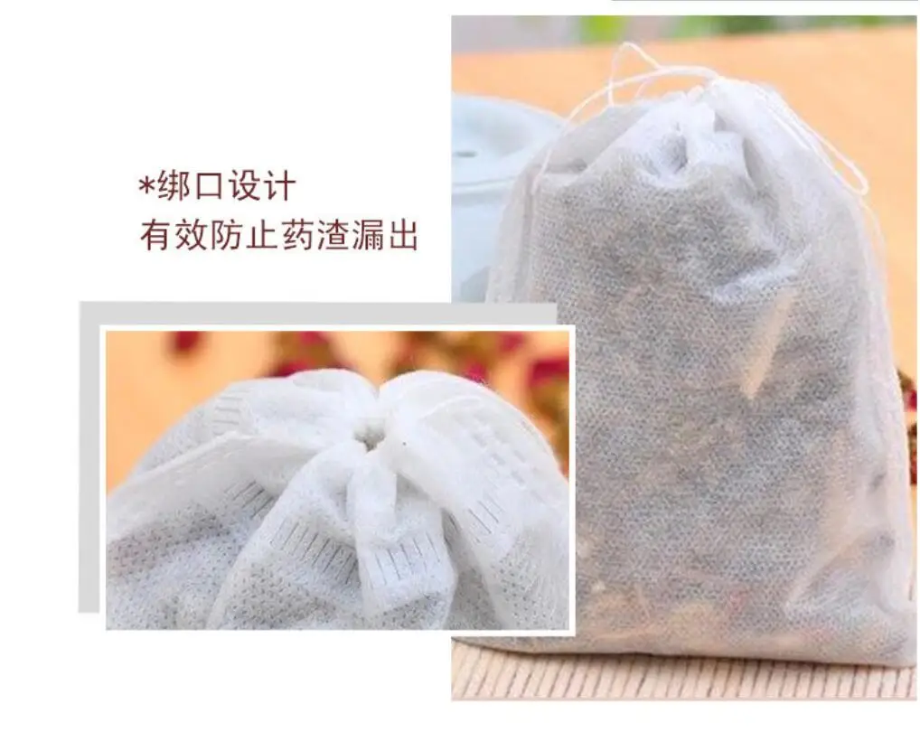saquinho de chá pces vazio scented teabag com corda curar selo filtro sacos de chá descartáveis para chá verde da erva