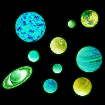 

10pc Sun Jupiter Saturn Neptune Uranus Earth Venus Mars Waterproof Wall Stickers Solar System Decals For Kids Room Wall Decor