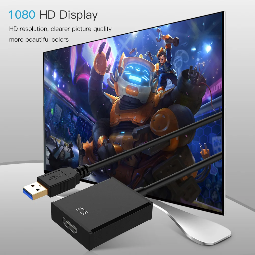 1080P USB 3,0 к HDMI адаптер внешняя видео карта Multi touch монитор аудио-видео конвертер кабель для Windows 7/8/10