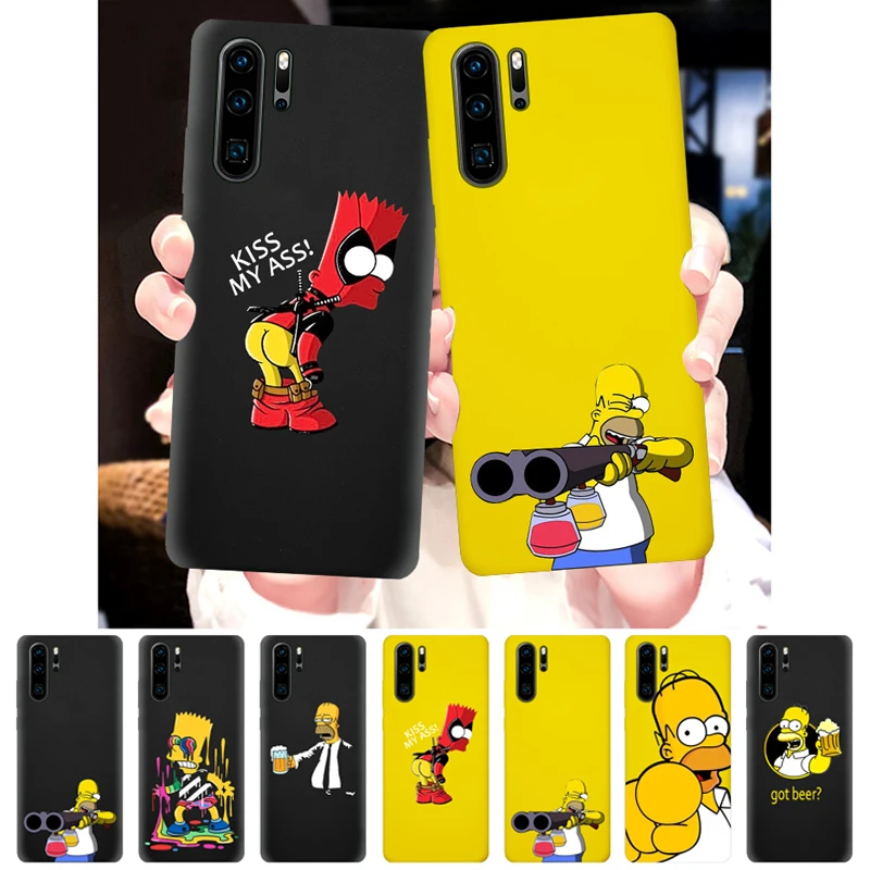 

Homer J.Simpson Case for Huawei P30 P20 P10 Pro Lite Plus Silicone Phone Cover Soft Back Smart Cases Coque Bart Simpson