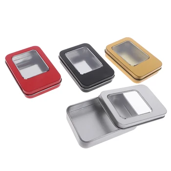 

1PCS Metal Tin Rectangle Mini Jewelry Storage Box Case Candy Coin Key Organizer Money Holder Storage Items Containers