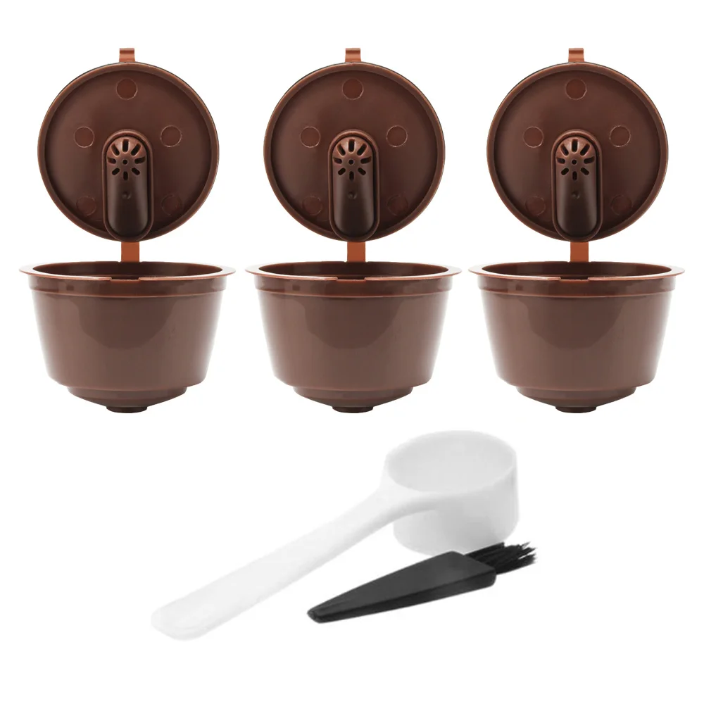 3 шт. Nescafe, фильтры для кофе 3-го поколения, Многоразовые корзины, меч из нержавеющей стали, многоразовые кофейные капсулы, капельница - Цвет: 3pcs brown