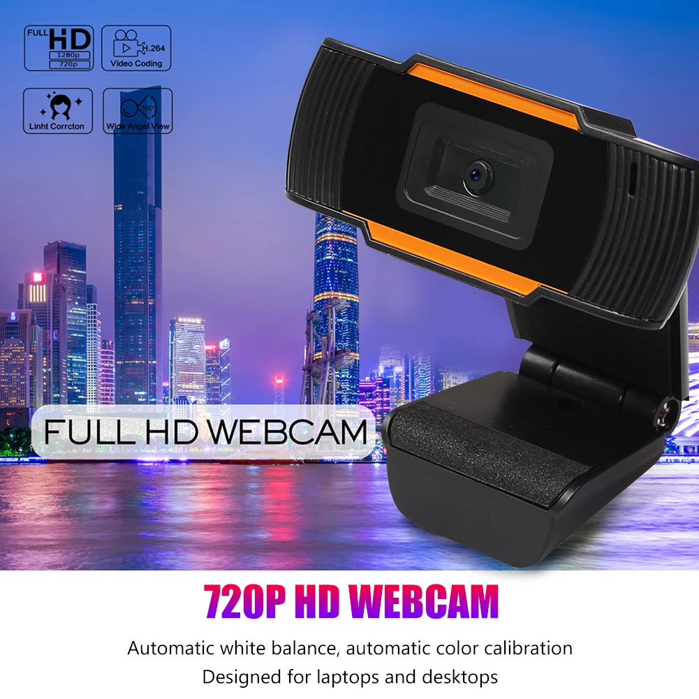 

720P HD Webcam Built-in Microphone Web Camera USB Webcam for Live Show Video Conferencing for Dell Lenovo Desktop Laptop PC