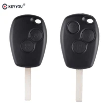 KEYYOU botón 2/3 carcasa de llave a distancia de coche Auto clave caso Renault Dacia Modus Clio Kangoo sin cortar en blanco hoja de recambio de