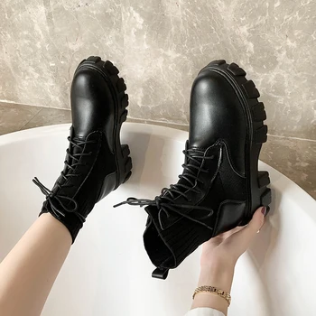 

2020 Women Winter Boots Short Boots Women Platform Boots Comfortable Work Shoes Woman Heel Boots Footwear High Top Botas Mujer