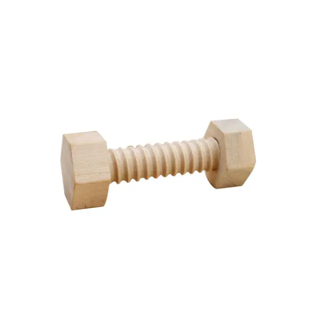 Wooden Screw Nut Assembly Educational Toy Solid Wood Screw Nut