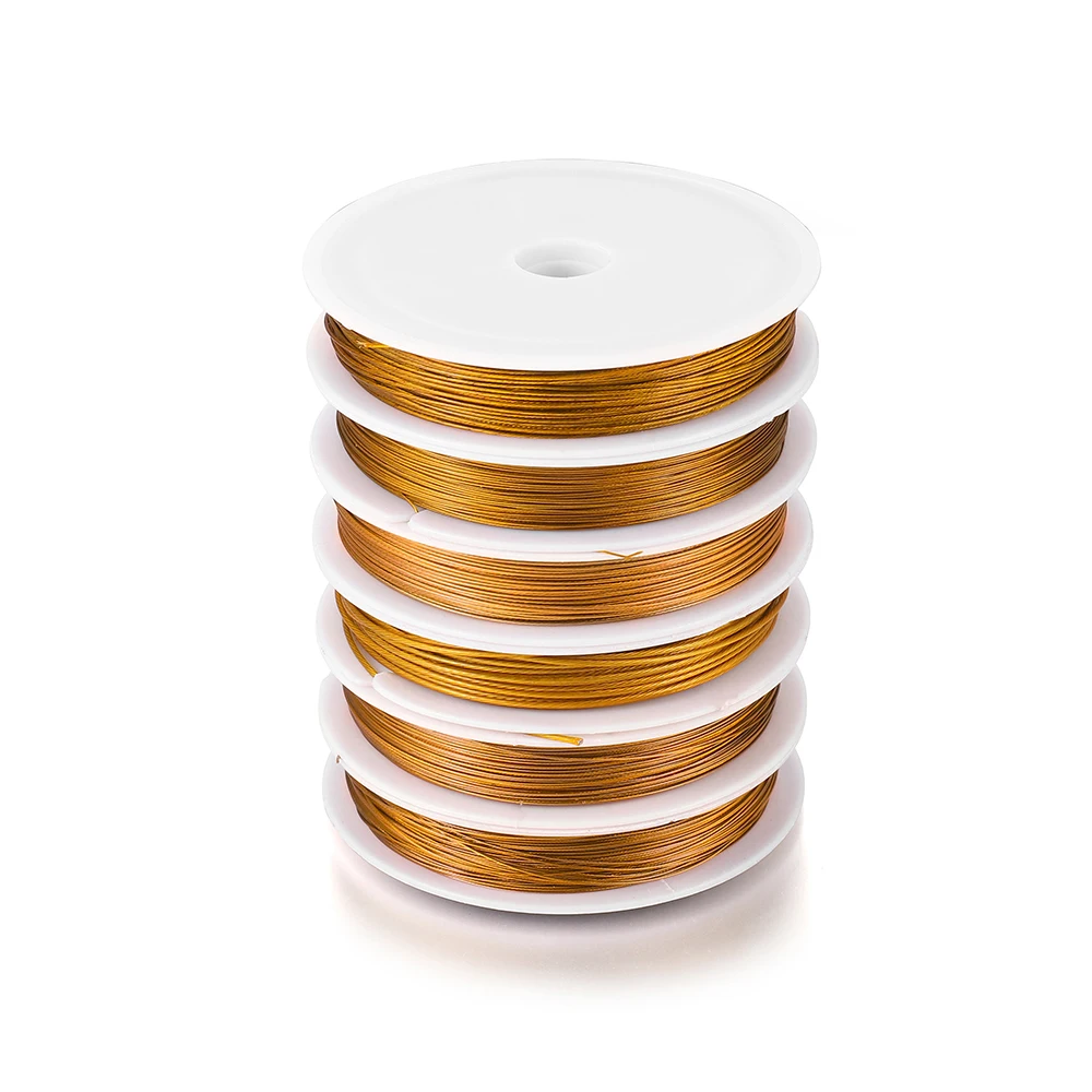 

1 Roll 0.3-1.0 mm Glod Resistant Strong Line Stainless Steel Wire Tiger Tail Beading Wire For Jewelry Making Findings Supplies