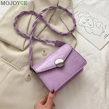 

Fashion Alligator PU Crossbody Satchel Bag Women Woven Strap Shoulder Handbag Vintage Crossbody Bags for Women Birthday Gifts