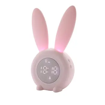 

Portable Cute Rabbit Shape Digital Alarm Clock With Led Sound Night Light Function Table Wall Clocks For Home Decoration