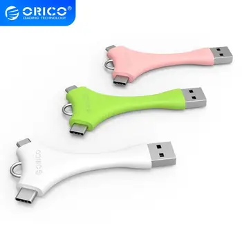 

[Wholesale] ORICO Dual Port Computer Cables Portable Connectors Micro B Type-C Charging Sync Data Cable with Key Ring