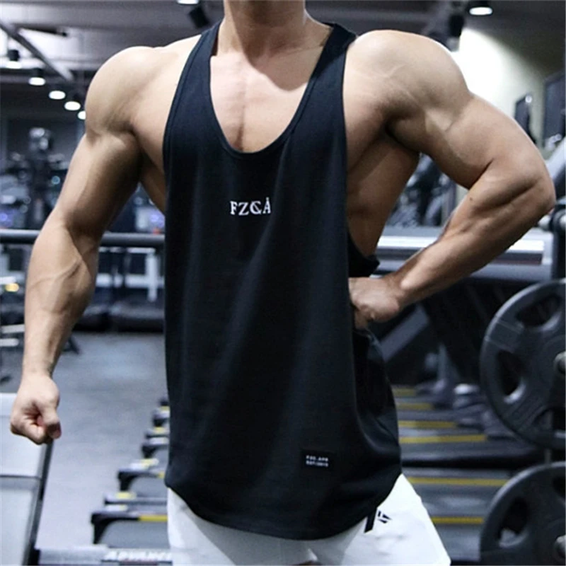 

Male Summer Casual Singlet Undershirt Crossfit Clothing Gym Tank Top Men Fitness Bodybuilding Workout Quick dry Sleeveless shirt