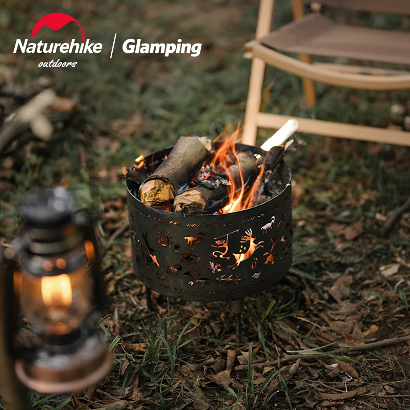 Naturehike Fire Pit Stand Portable Burn Rack Camping Equipment Folding Wood Frame Heating Charcoal Stove Furnace | Спорт и