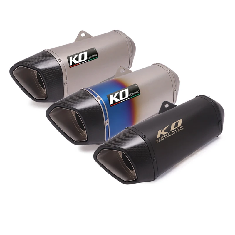 Motorcycle 51mm Exhaust Pipe Carbon Fiber Muffler With Removable Db