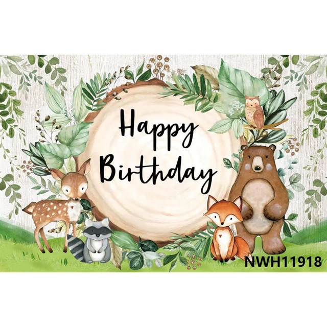 Safari 1st Birthday Backdrop Jungle Tropical Forest Wild One Animal Party Photography Newborn Baby Shower Photo Background Props NWH11918