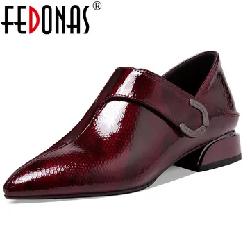 

FEDONAS Vintage Retro Genuine Leather Ladies Shoes For Women Metal Decoration High Heels Pumps Office Lady Dancing Shoes Woman