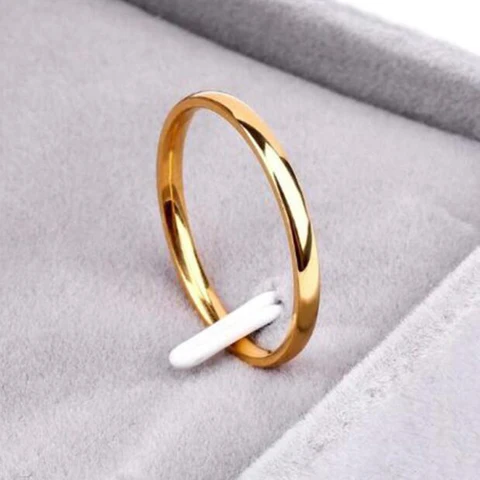 Titanium Steel Rose Gold Anti-allergy Smooth Simple Wedding Couples Rings Bijouterie for Man or Woman Gift Dropshipping