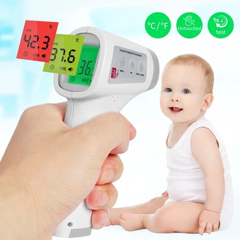 

Forehead Non Contact Infrared Baby Thermometer LCD Body Temperature Fever Digital IR Measurement Tool Gun for Baby Adult Hot