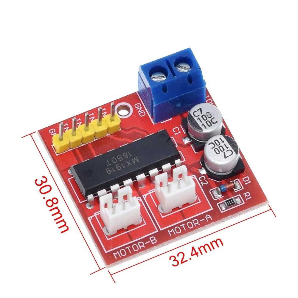 2.5A Dual bridge brushed DC motor Drive Controller Board Module for Arduino smart car robot Low power consumption MX1919