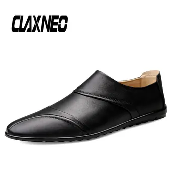 

CLAXNEO Man Leather Shoes Casual Loafers Male Moccasins Genuine Leather clax Men's Design Flats Boat Footwear Soft