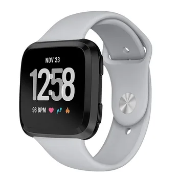 

Suitable for Fitbit Versa smart watch solid color anti-buckle silicone strap